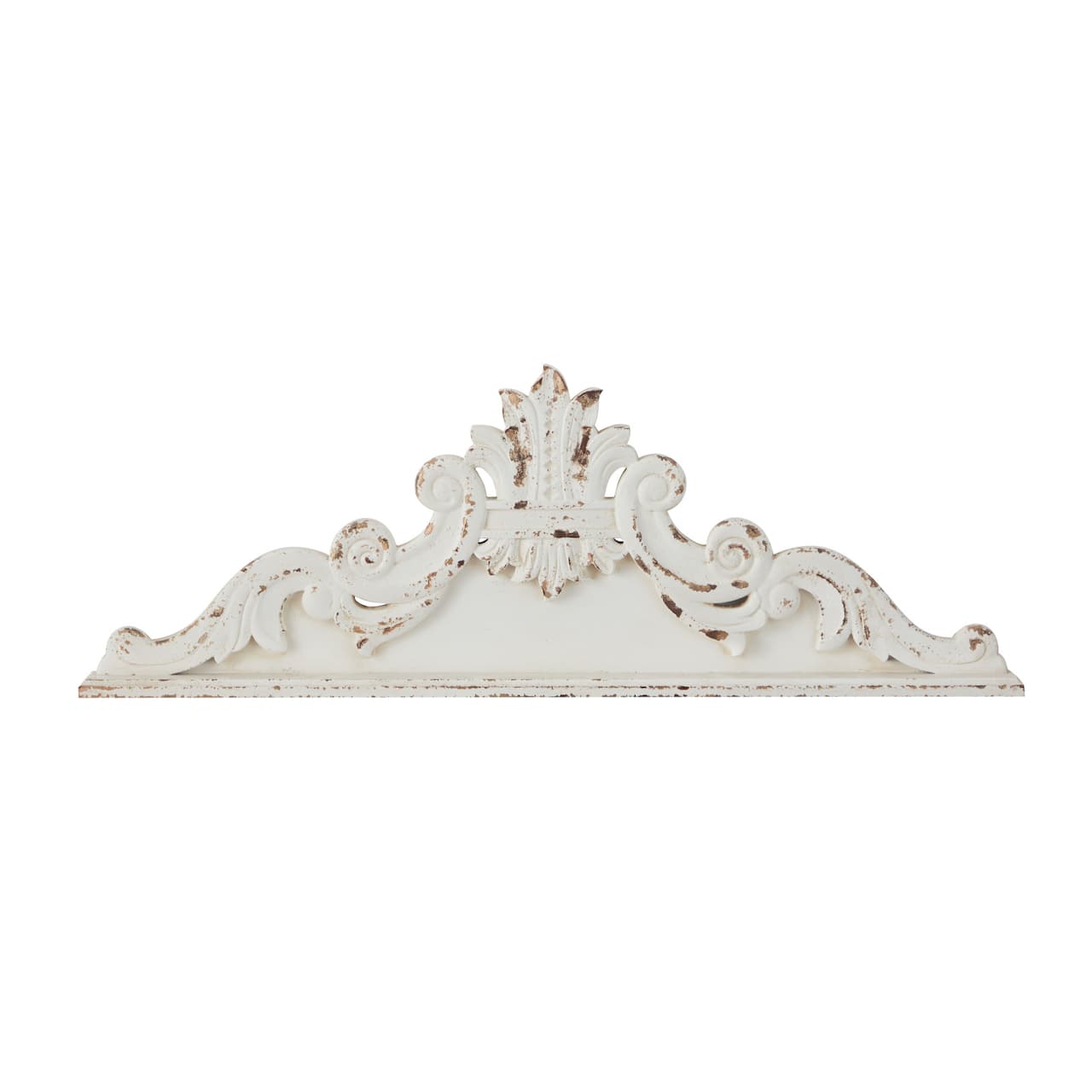 White Wood French Country Carved Wall Decor 14&#x22; x 39&#x22; x 3&#x22;